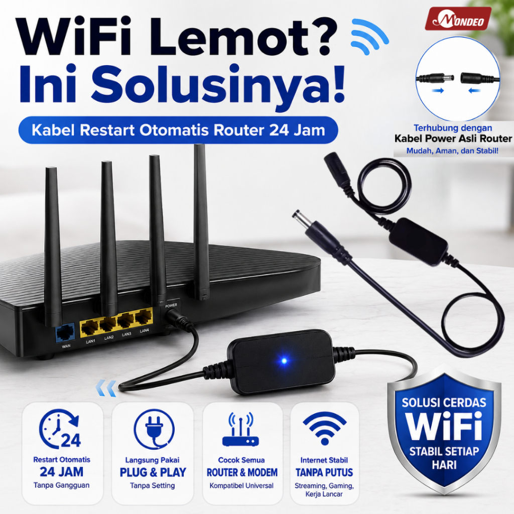 Kabel reboot router Kompatibel dengan berbagai router Kabel mati otomatis 24 jam untuk modem optik