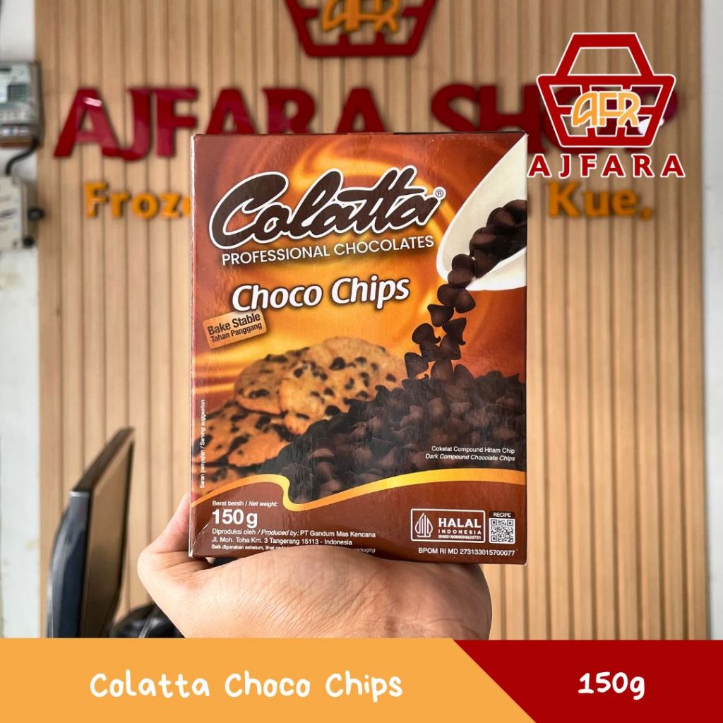 Colatta Choco Chips 150g Cokelat Compound Hitam Chip Tahan Panggang Halal MD