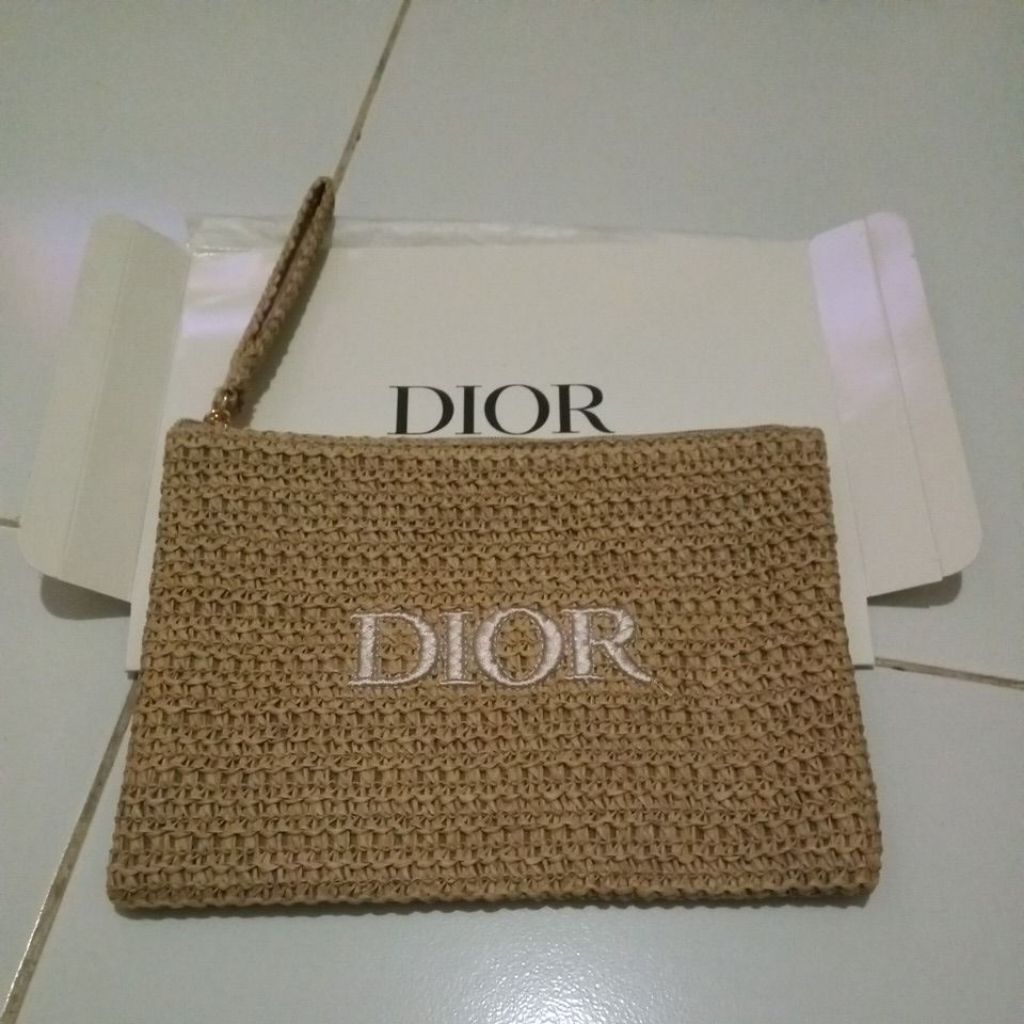 pouch dior rattan beauty with hand strap original