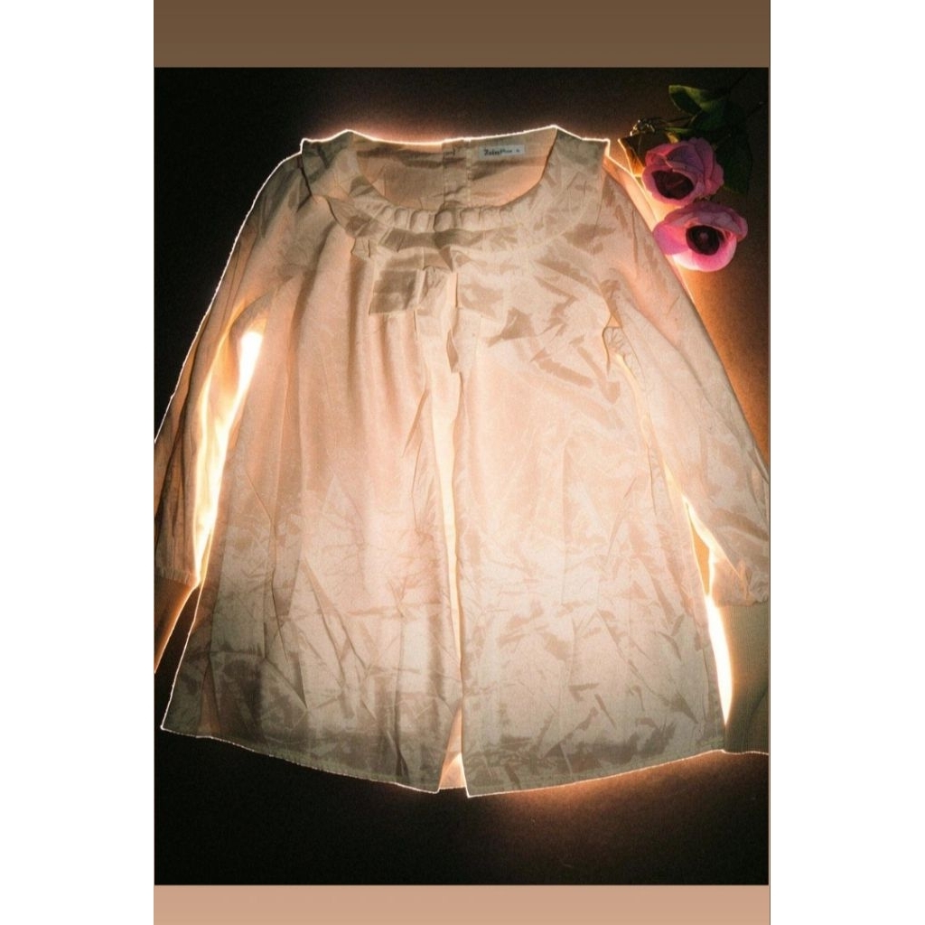 Atasan Blouse Wanita Ruffle Premium / Blouse Korea Lengan Panjang Loose Fit