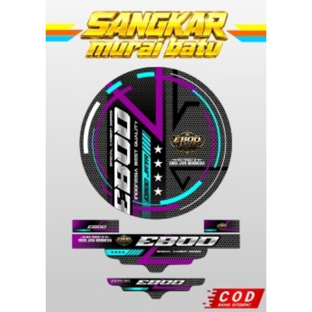 sticker decal sangkar burung murai Ebod jaya motip carbon kombinasi warna
