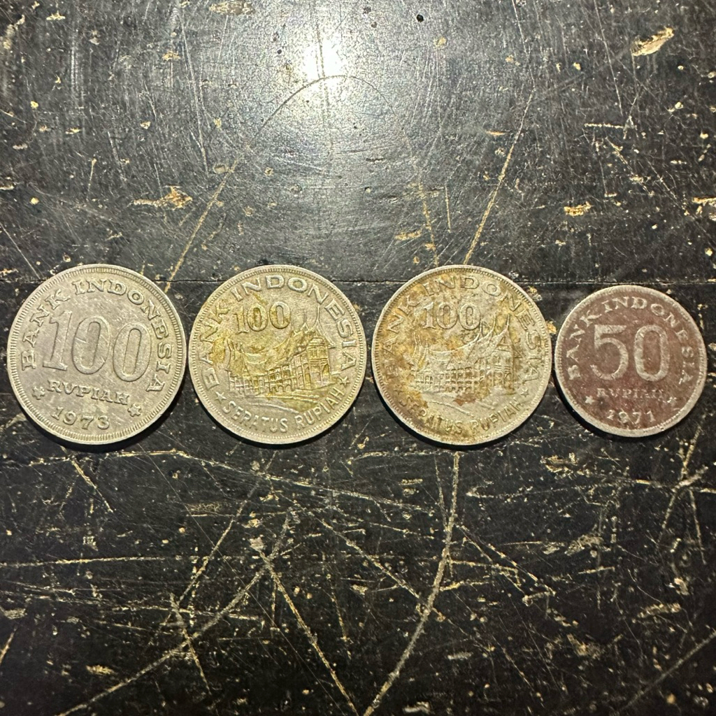 Logam Rupiah KUNO ASLI, Jual 1 Set = 4 Pieces. BACA DESKRIPSI.
