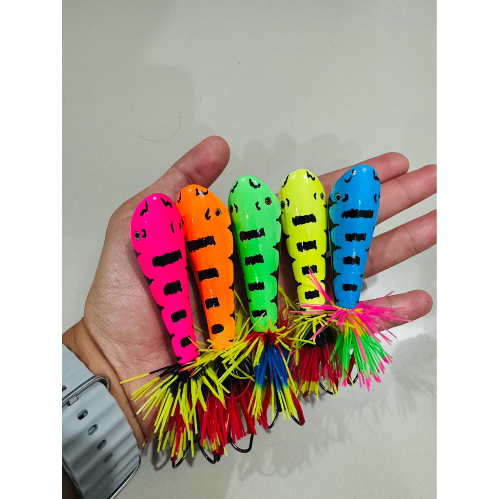 JUMP FROG GEOL RETEL MOTIF TOMAN 7,5CM 15GRAM I UMPAN CASTING IKAN GABUS TOMAN