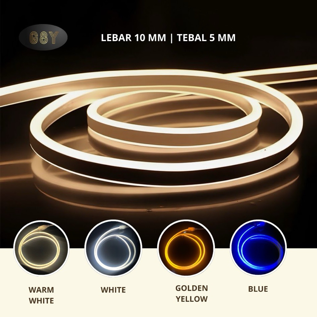 Lampu Neon Flex LED 12V - Tahan Air, Super , Mudah Dibentuk