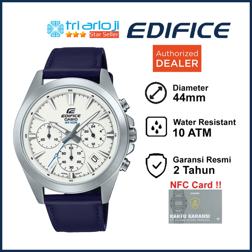 Casio EDIFICE EFV-630L-7AVUDF Jam Tangan Pria Analog Leather Kulit Chronograph EFV-630L-7A EFV630L