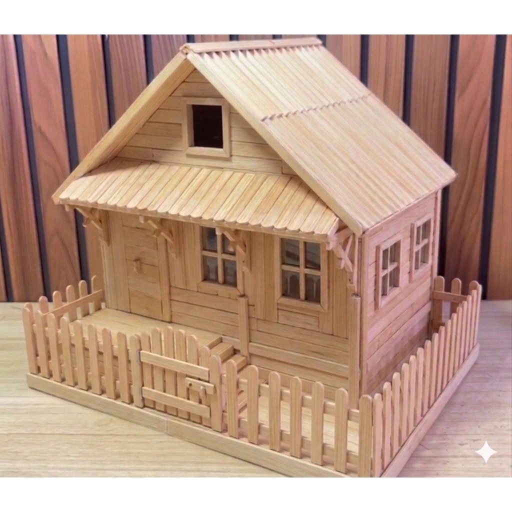 miniatur rumah pondok kayu