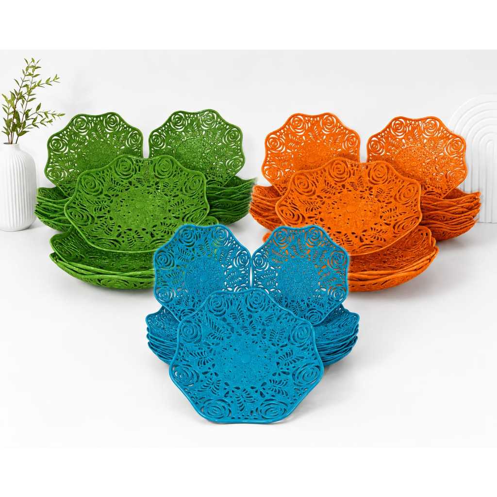 Piring anyaman rotan Plastik / piring plastik / piring anyam