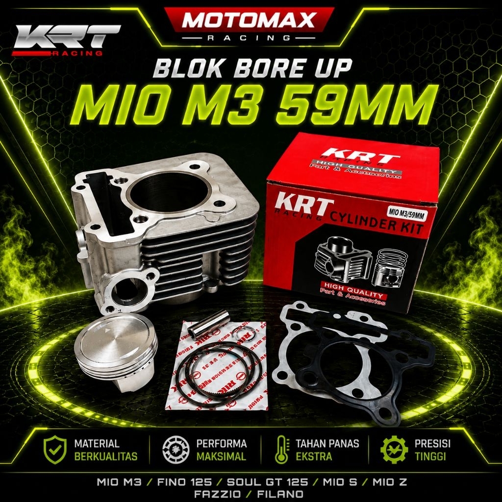 BLOK SEHER BORING BORE UP MIO M3 FINO MIO SOUL MIO Z MIO S GT XRIDE FAZZIO FILANO 125 KODE MESIN 2PH