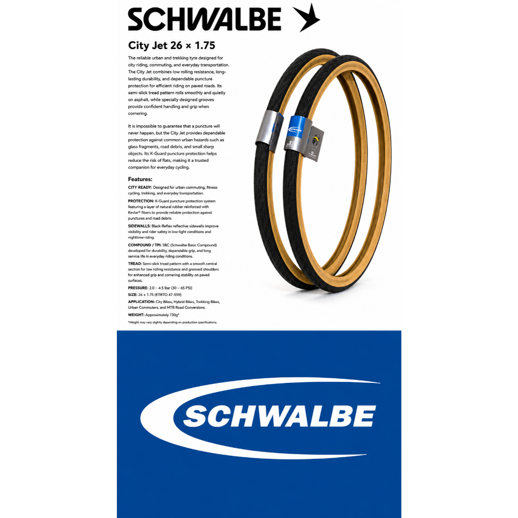 Ban Luar Sepeda Schwalbe City Jet 26x1.75