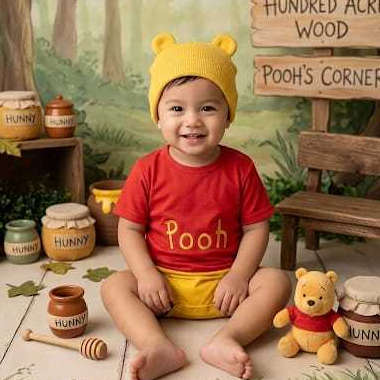 KOSTUM WINNIE THE POOH ANAK/JUMPER POOH ANAK/KOSTUM BAYI/KOSTUM PHOTOSHOOT ANAK
