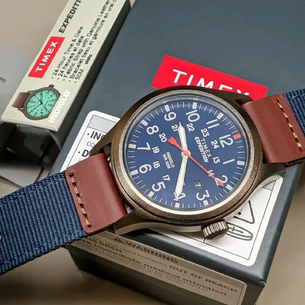 jam tangan TIMEX Expedition scout TW4B14100 Field Watch military style watch original Fullset bergar