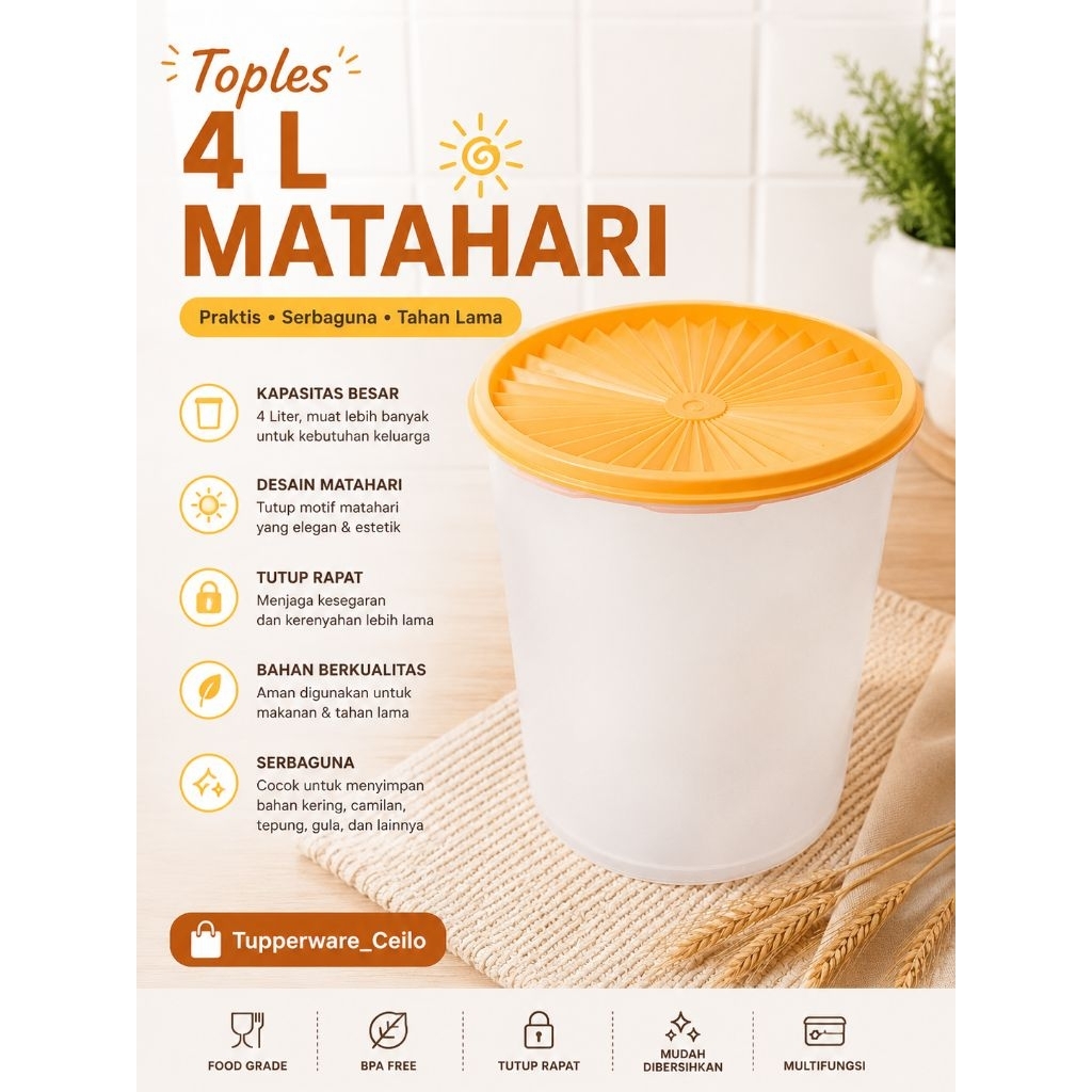 Toples Matahari Tupperware 4 L