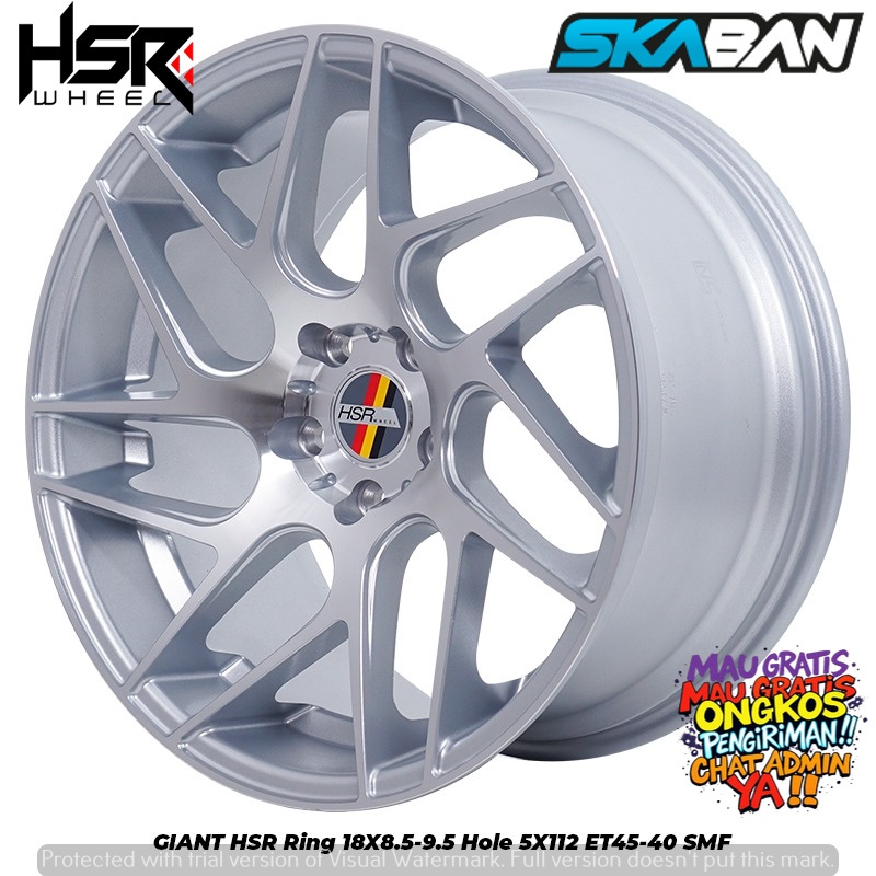 VELG MOBIL RACING HSR GIANT R18X8.5/9.5 PCD 5X112 ET45/40 UNTUK MERCEDES PORSCHE VW MINI AUDI GLORY 