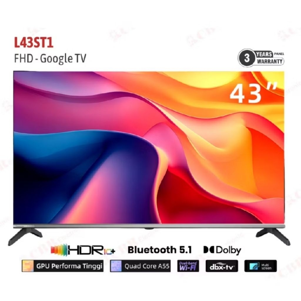 TV CHANGHONG 43 INCH L43ST1 ANDROID GOOGLE TV, YOUTUBE, NETFLIX,
