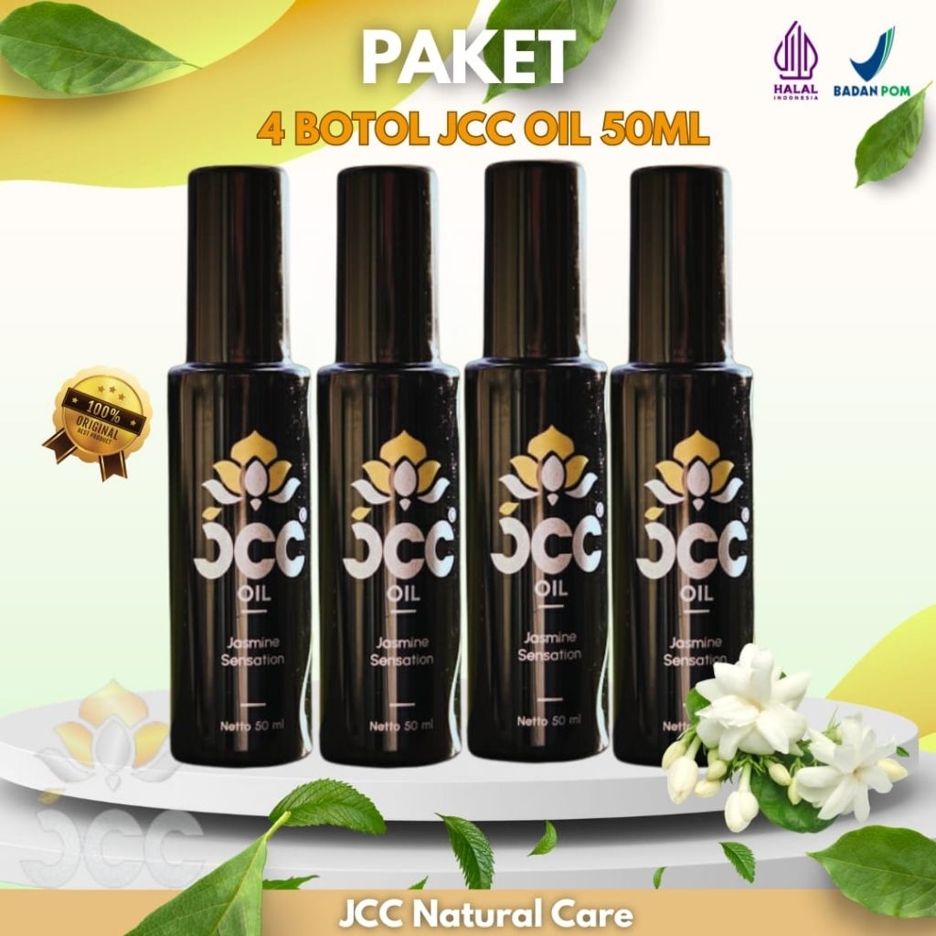 PAKET 4 Botol JCC Oil ORIGINAL 100% - Cocok untuk Pegal Linu Perut Kembung I Pilihan Keluarga