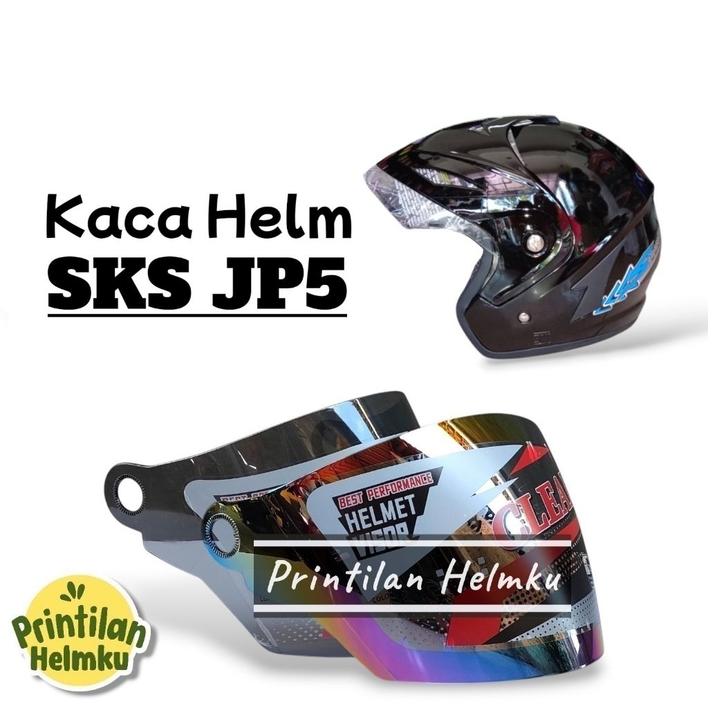 PRINTILANHELMKU Kaca Helm SKS JP5 Visor Helm Sks Jp5 Hitam Bening Pelangi