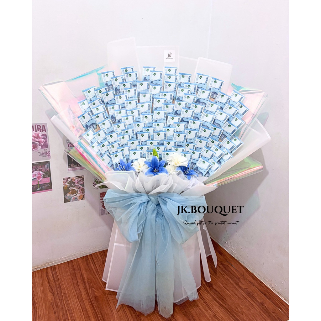 [PO 3 HARI] Simple Money Bouquet pecahan 100lbr / Jasa pembuatan money bouquet medan