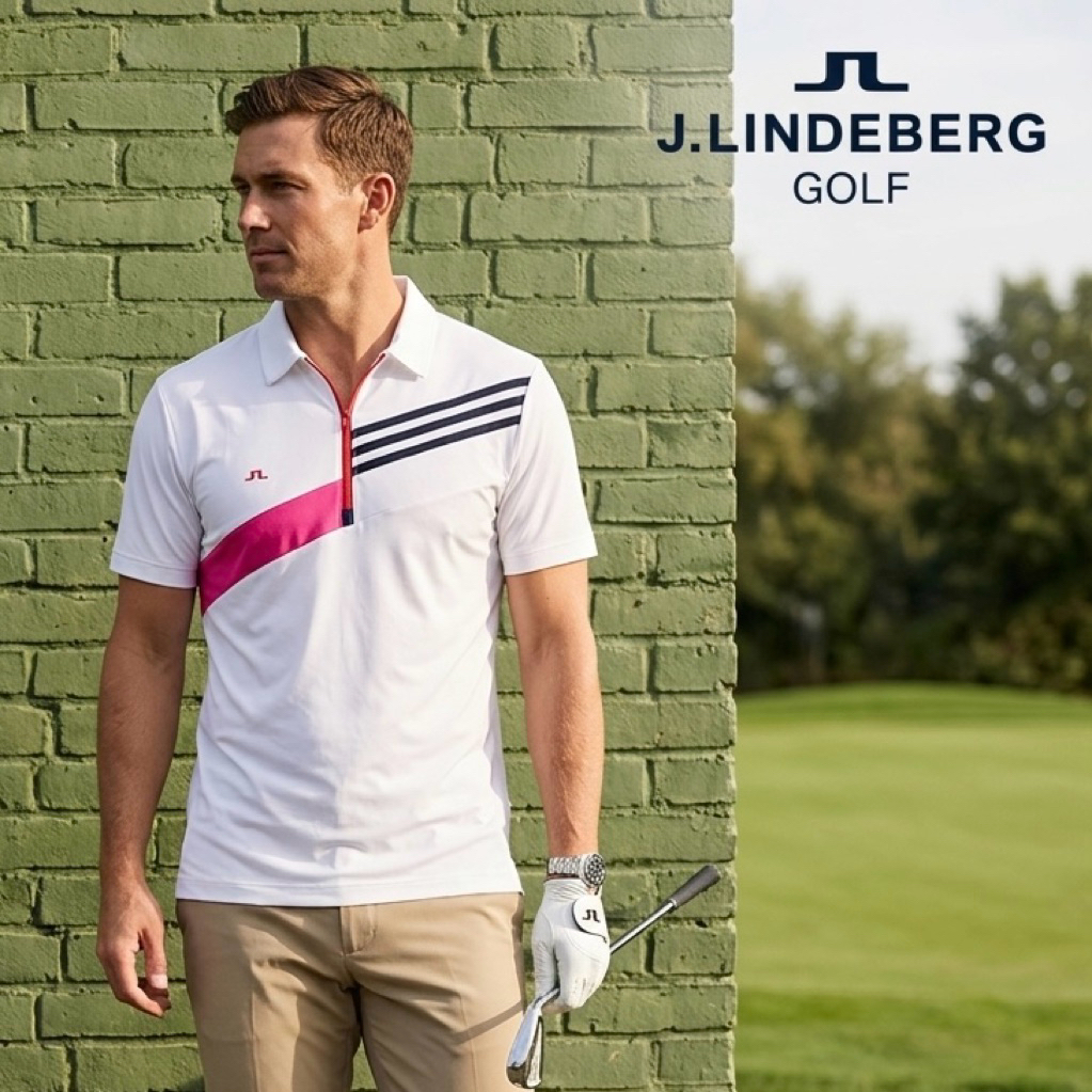 Baju Golf Pria  J LINDEBERG   GOLF 105  White Second Preloved