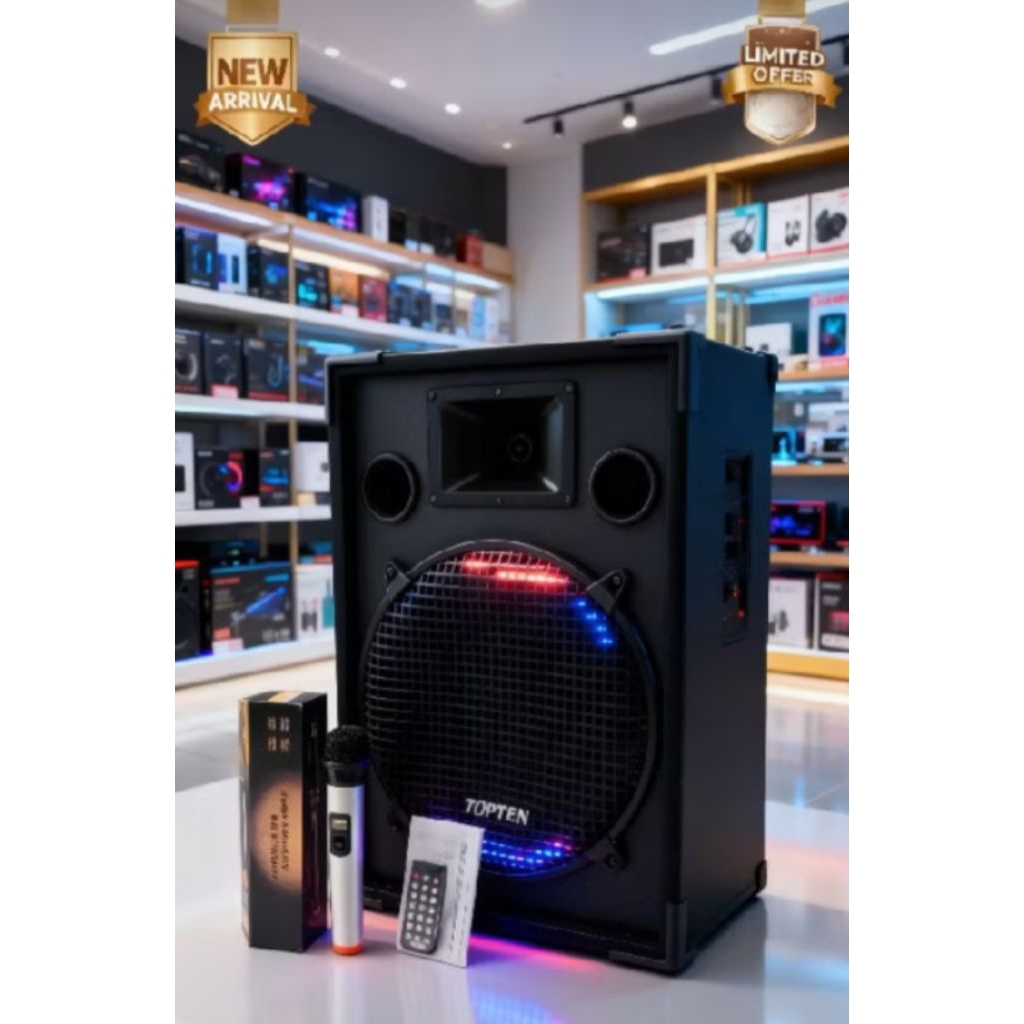 speaker Bluetooth Topten sb700wbt ukuran 15 inch