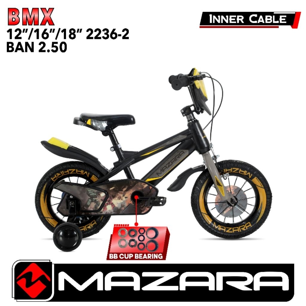 SEPEDA BMX ANAK MAZARA 2236-2 UKURAN 12 16 18 INCH