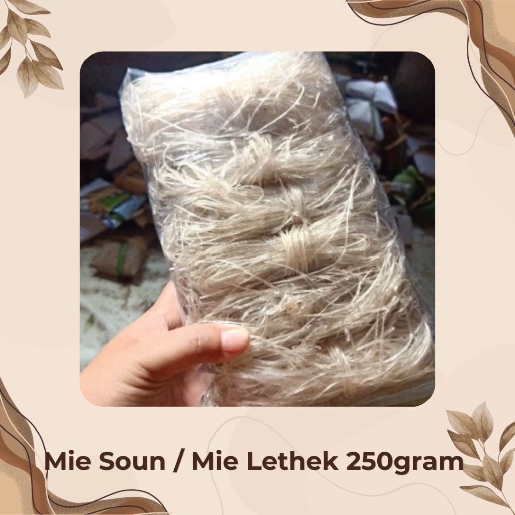 Mie Soun Aren Asli Purworejo 250gr Soun Jawa Mie Lethek Bahan Bakso Soto Soun Goreng Kemasan Rapi