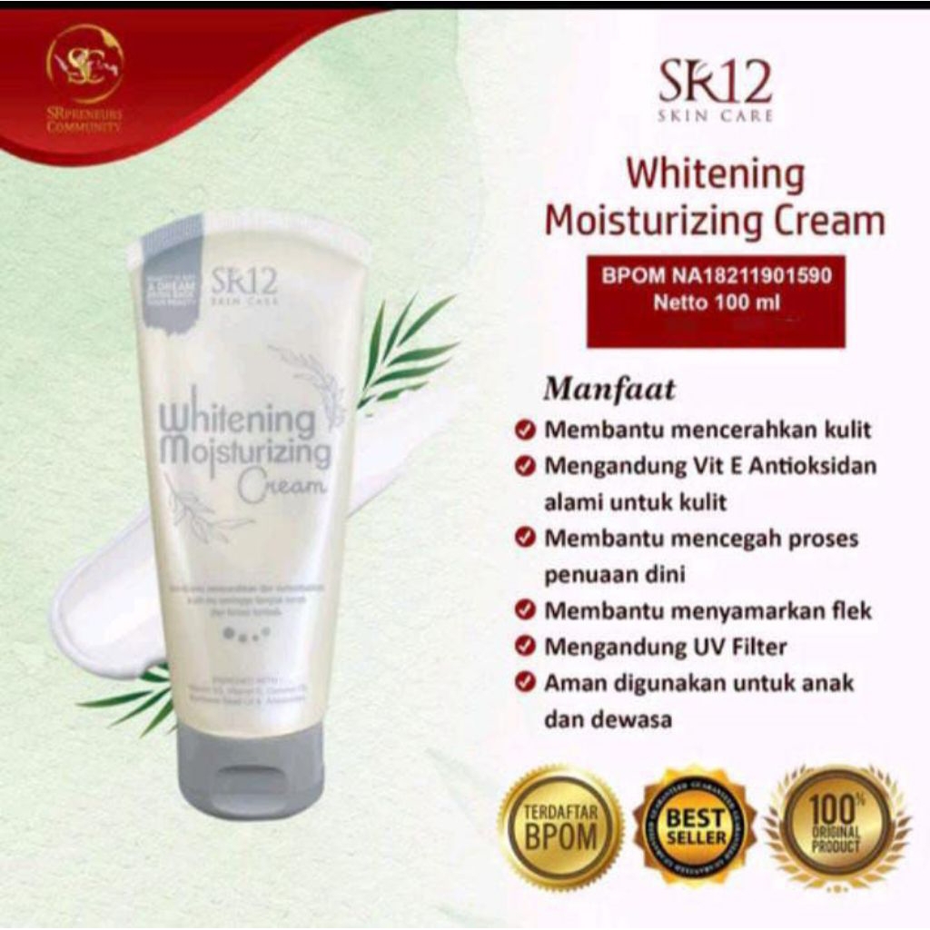 Whitening moisturizing kulit cerah tanpa suntik putih sekali oles,membantu mencerahkan kulit,sudah m