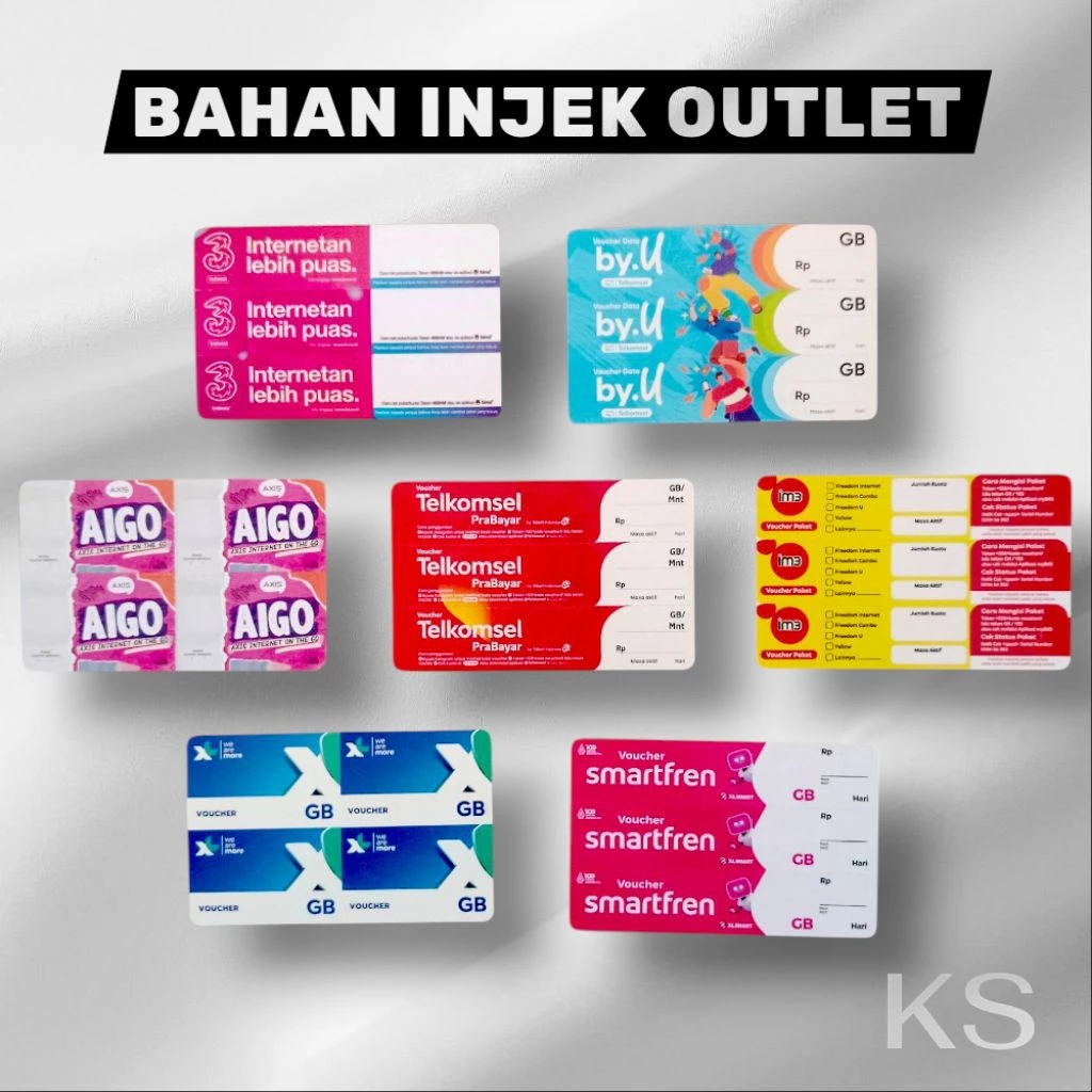 Voucher Kosong All Operator Bahan Injek Outlet Perdana