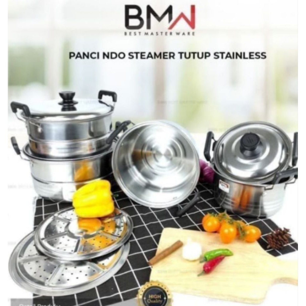 Panci set+ Steamer Stainless BMW