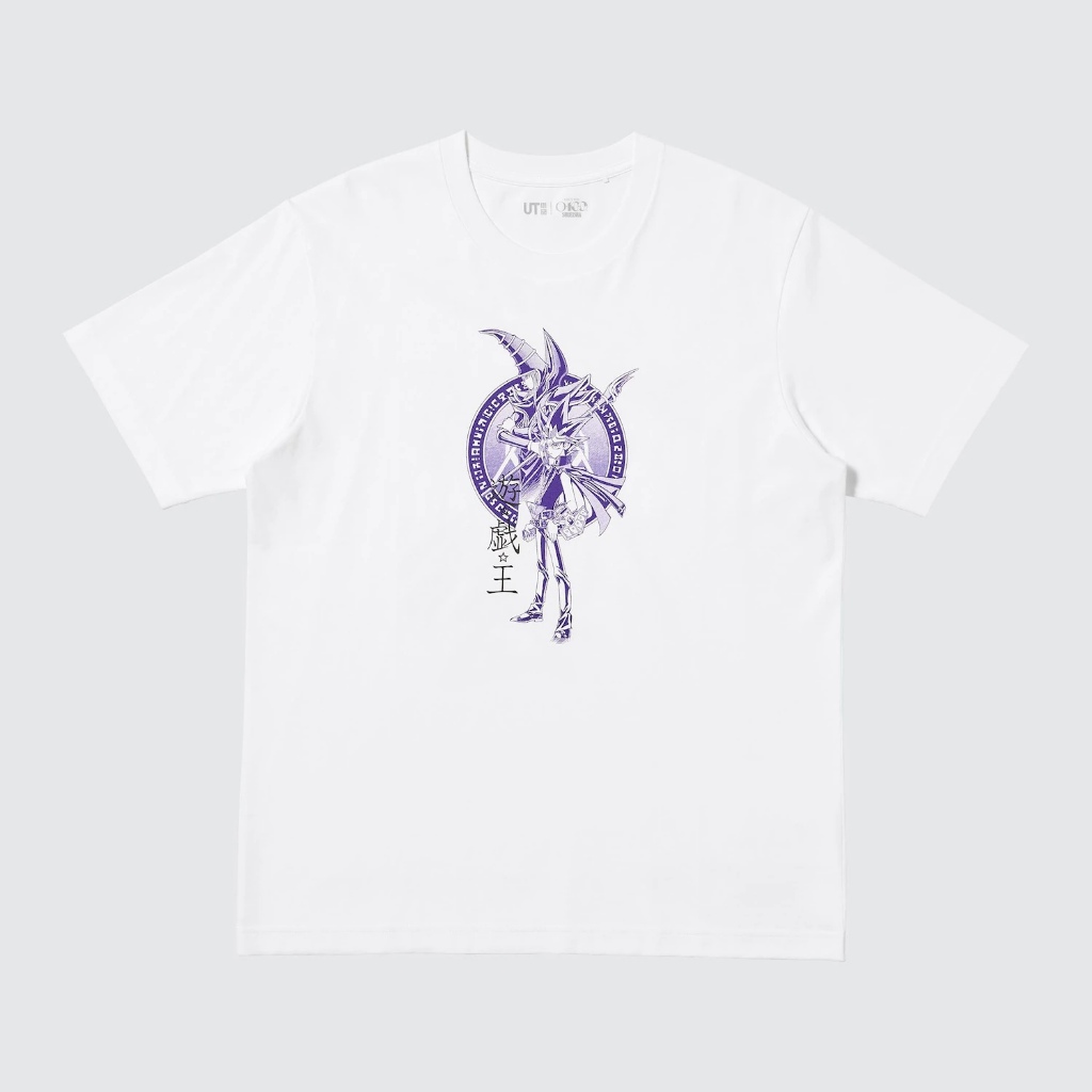 Tshirt Uniqlo x Yu-Gi-Oh (Yugi Mutou & Dark Magician) | UT YuGiOh Kaos Lengan Pendek - Putih