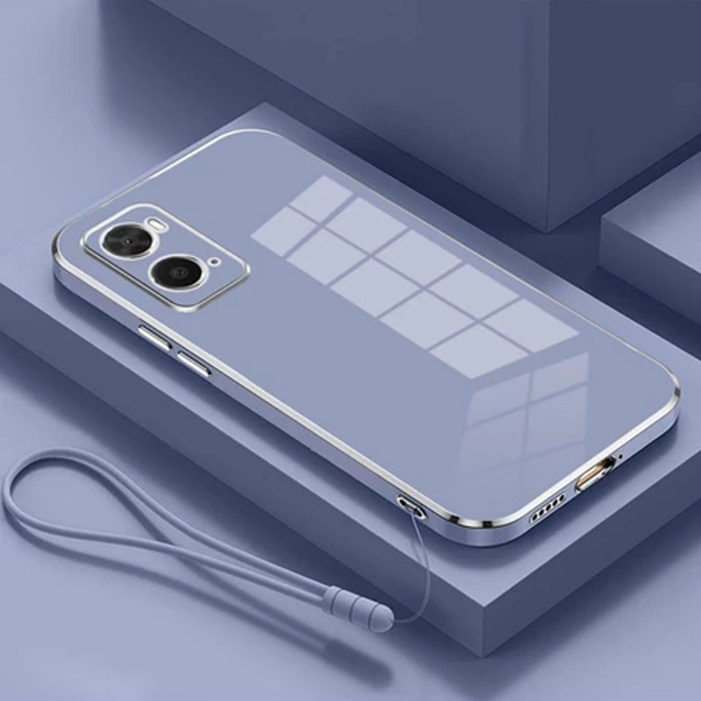 Casing Soft Case OPPO A76 A36 A96 Silicone Luxury Plating Lanyard