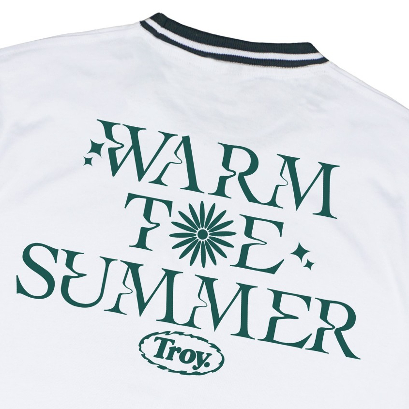 Troy Company Striped Rib Tshirt White Warm The Summer - Kaos Pria Lengan Pendek Putih KST 3037-2G1W