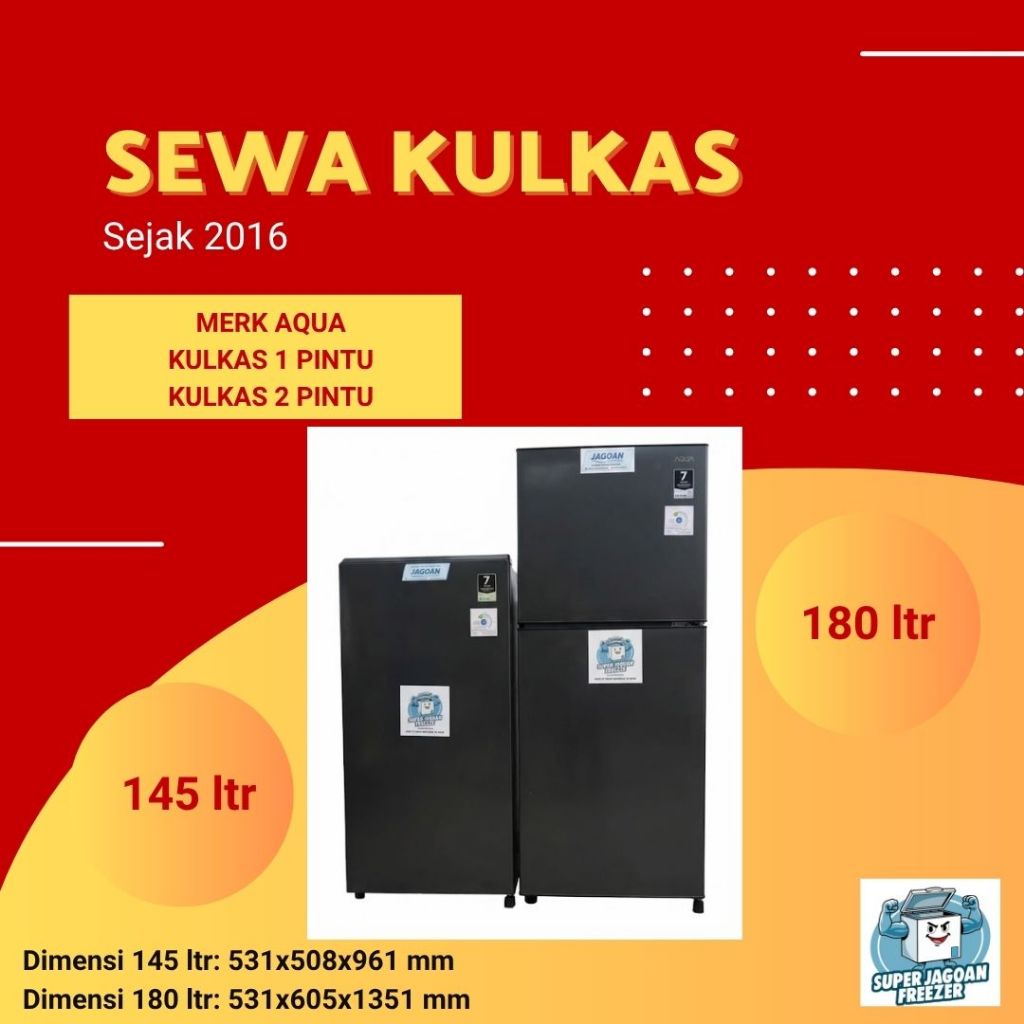 Sewa Kulkas 1 Pintu - Up to 1 bulan
