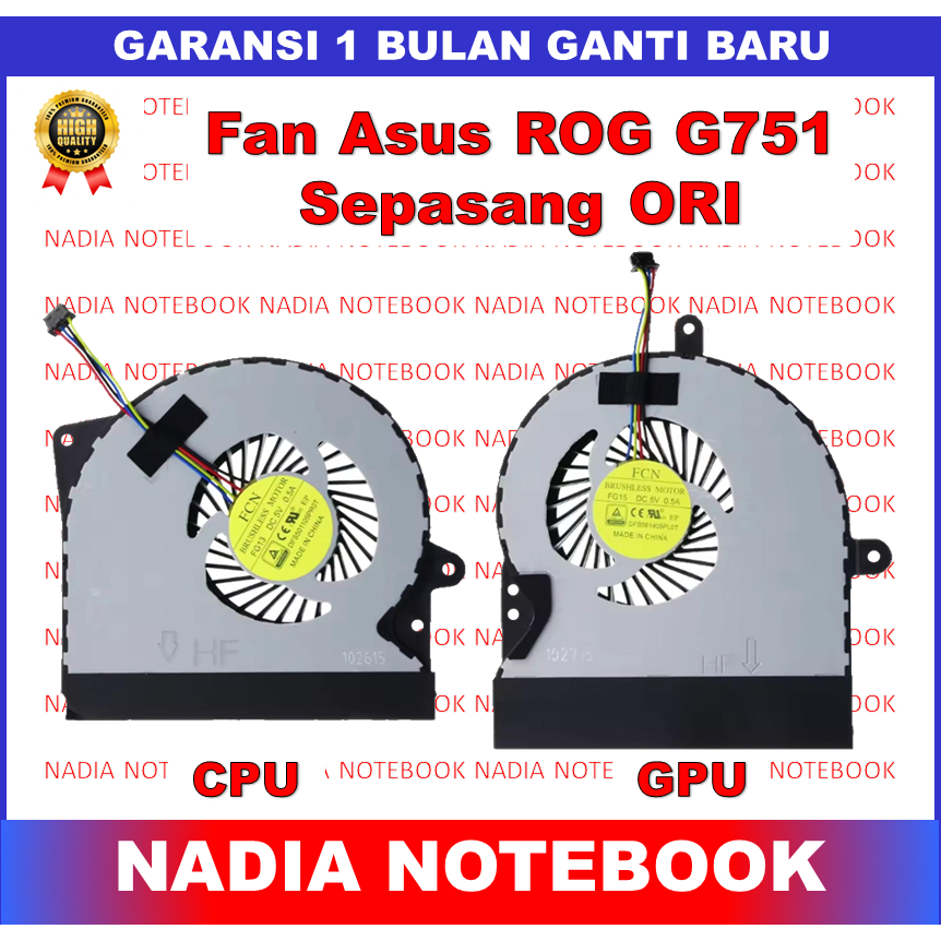 Fan Asus ROG G751 G751J G751JL G751JM G751JT G751JY G751JZ G751M Sepasang