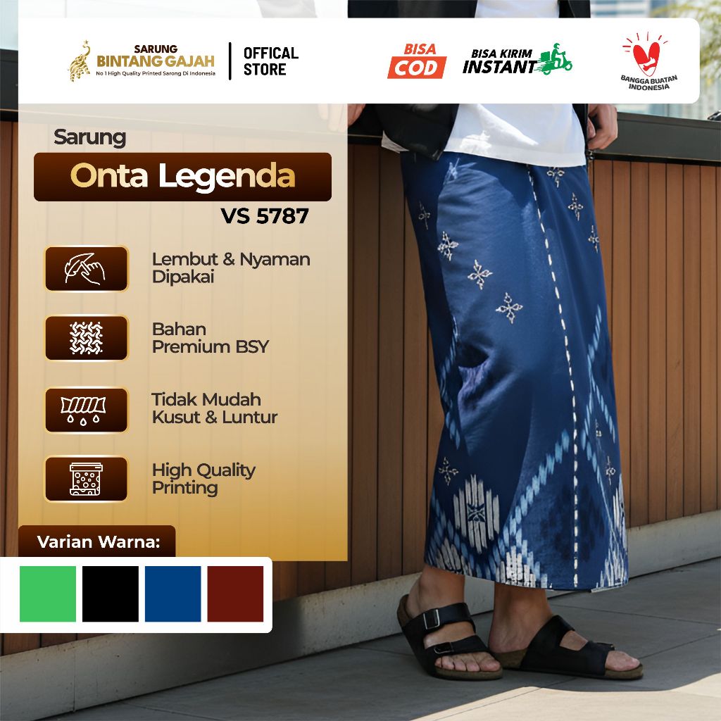 Sarung Bintang Gajah Onta Legenda VS 5787 Motif Garisan