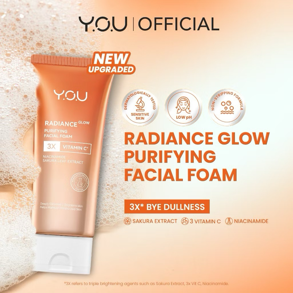 YOU Radiance Glow Purifying Facial Foam / Y.O.U radiance glow facial wash / you radiance glow facial