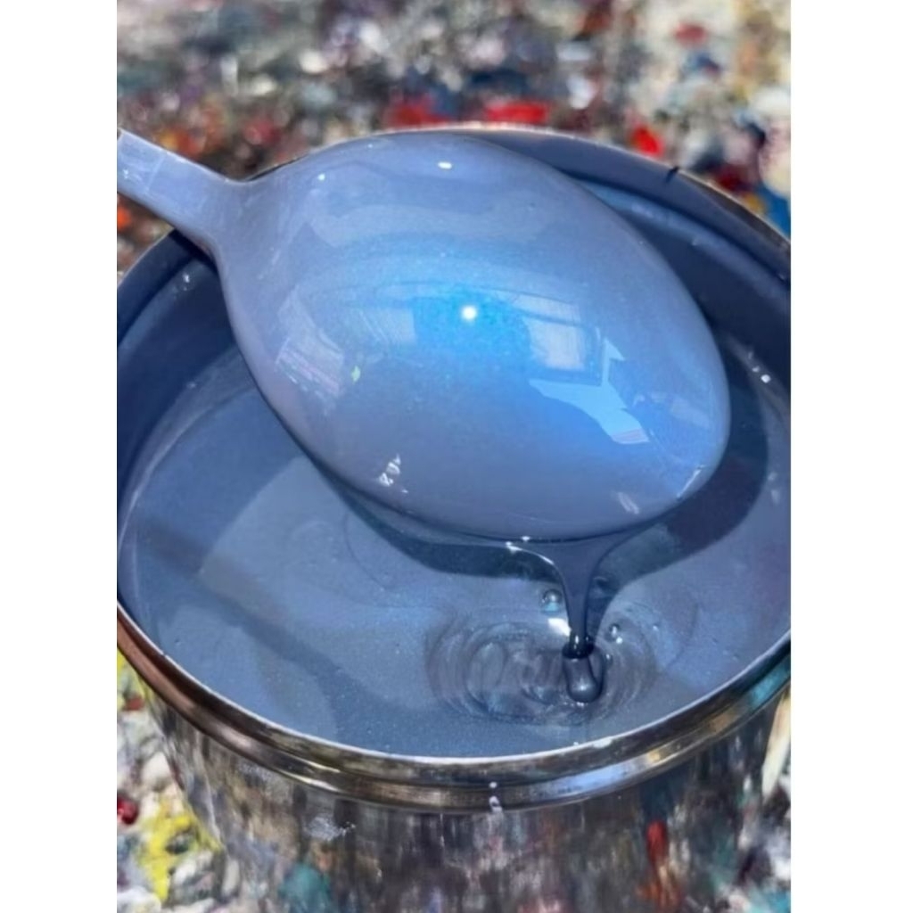 CAT PU WARNA OVAL GREY LEMBAYUNG BIRU | CAT MOTOR WARNA MEWAH | CAT PU BERKUALITAS