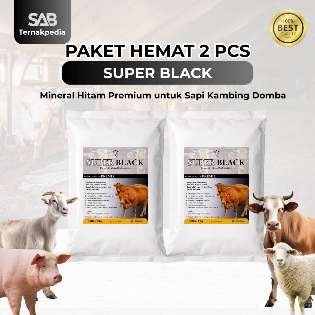 Super Black 1kg - Mirip Salpro Mix Mineral Hitam 1 Kg - Mineral Hitam untuk sapi - mineral Hitam Kam