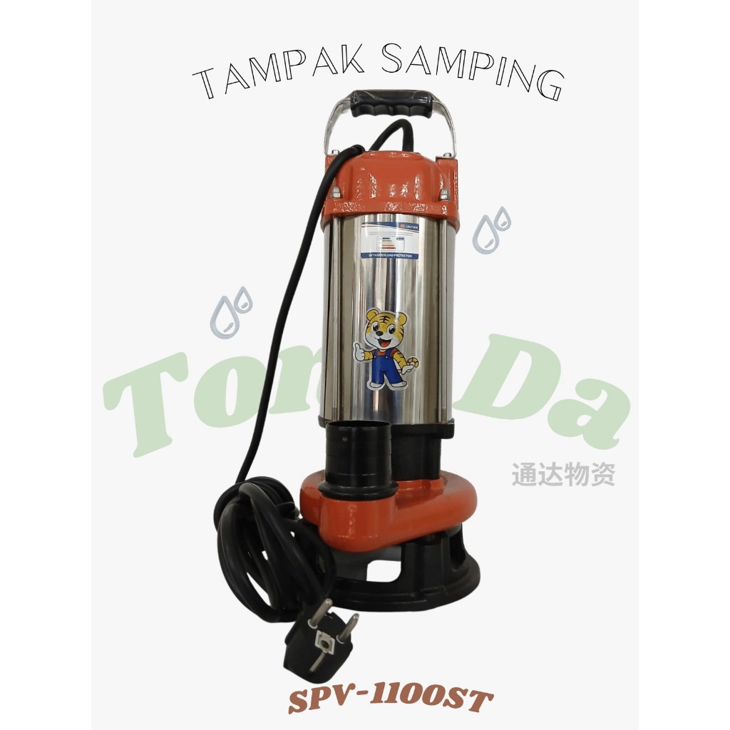 Tsolumy Pompa Celup Air Kotor SPV 1100ST 2 INCH Pompa Celup Limbah Pompa Celup Air Kotor Pompa Celup