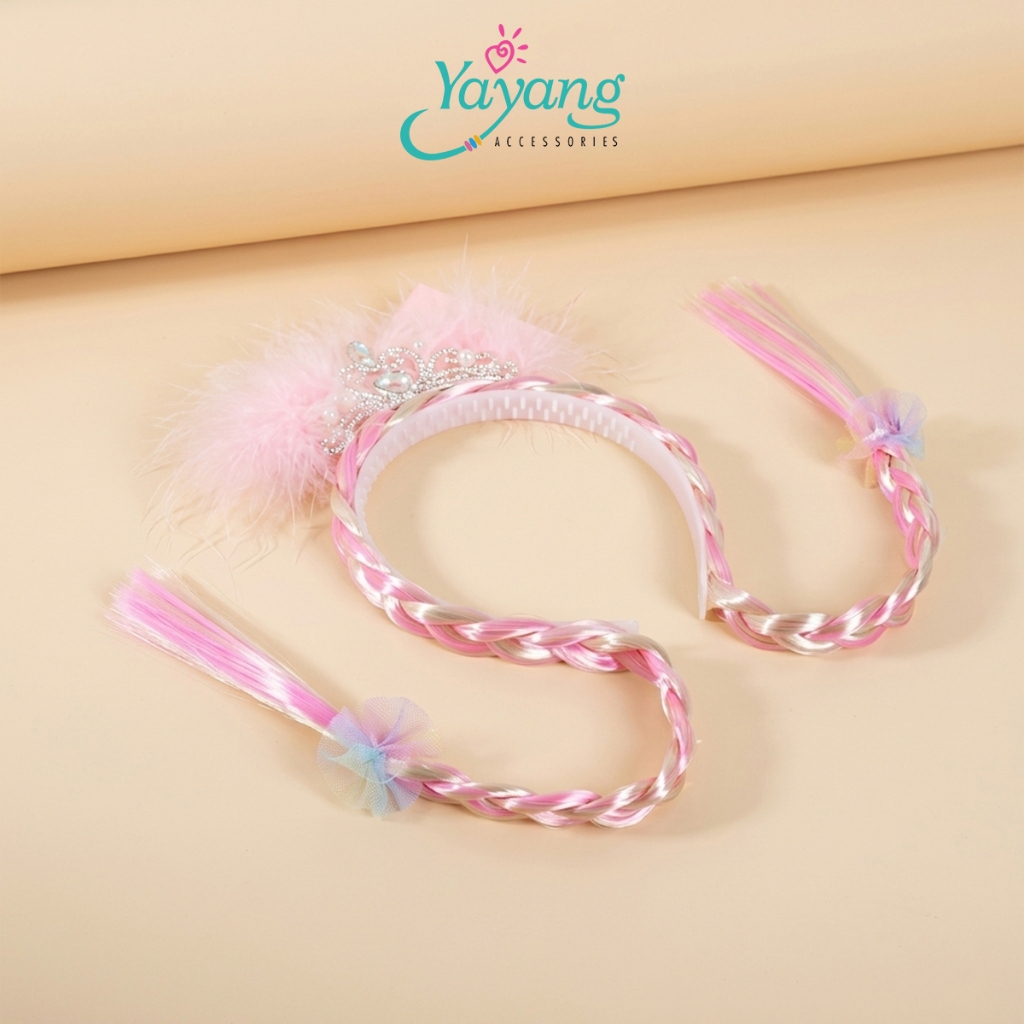 Yayang Bando Anak Princess Rambut Kepang Premium -  Aksesoris Fashion Rambut Anak - NAN4113