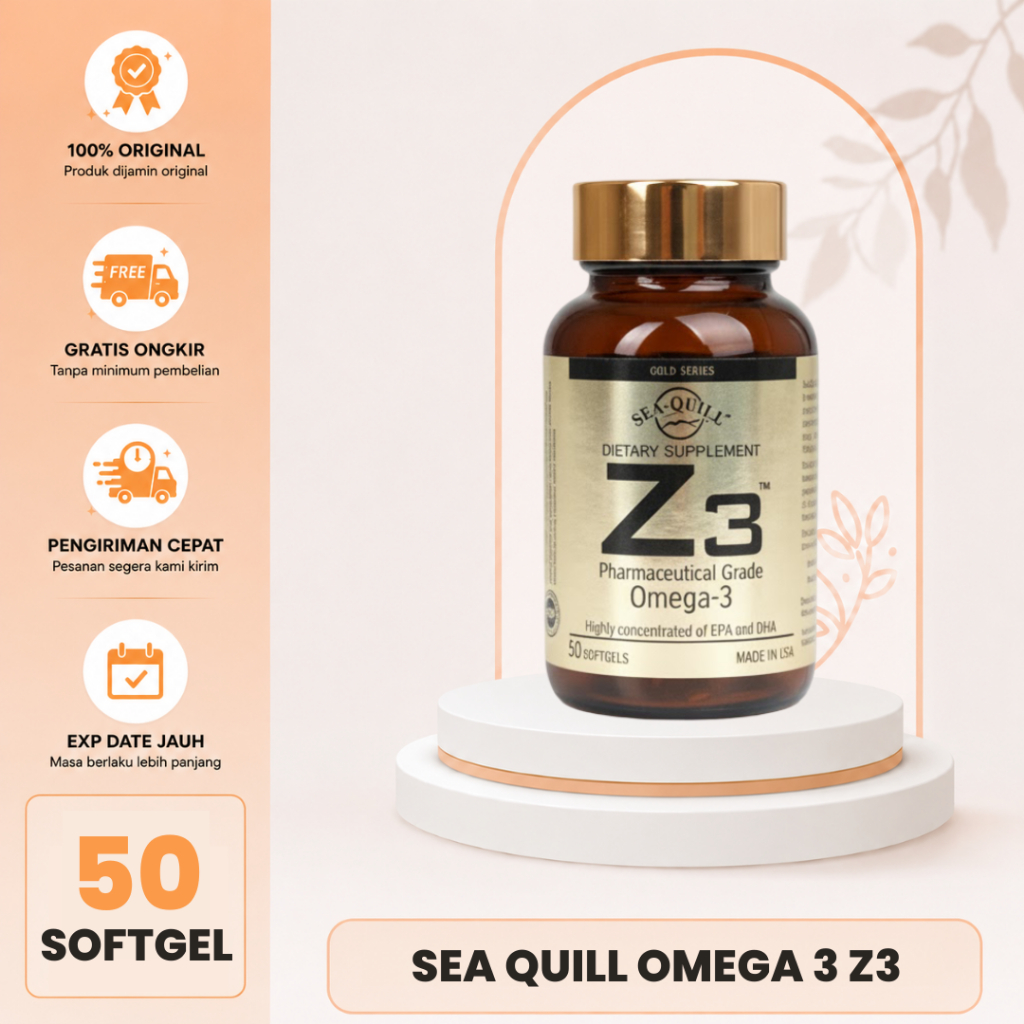 Sea Quill Omega 3 Z3 Isi 50 Soft Gel / Sea Quill Z3 / Minyak Ikan Best Quality / Vitamin Kolesterol 
