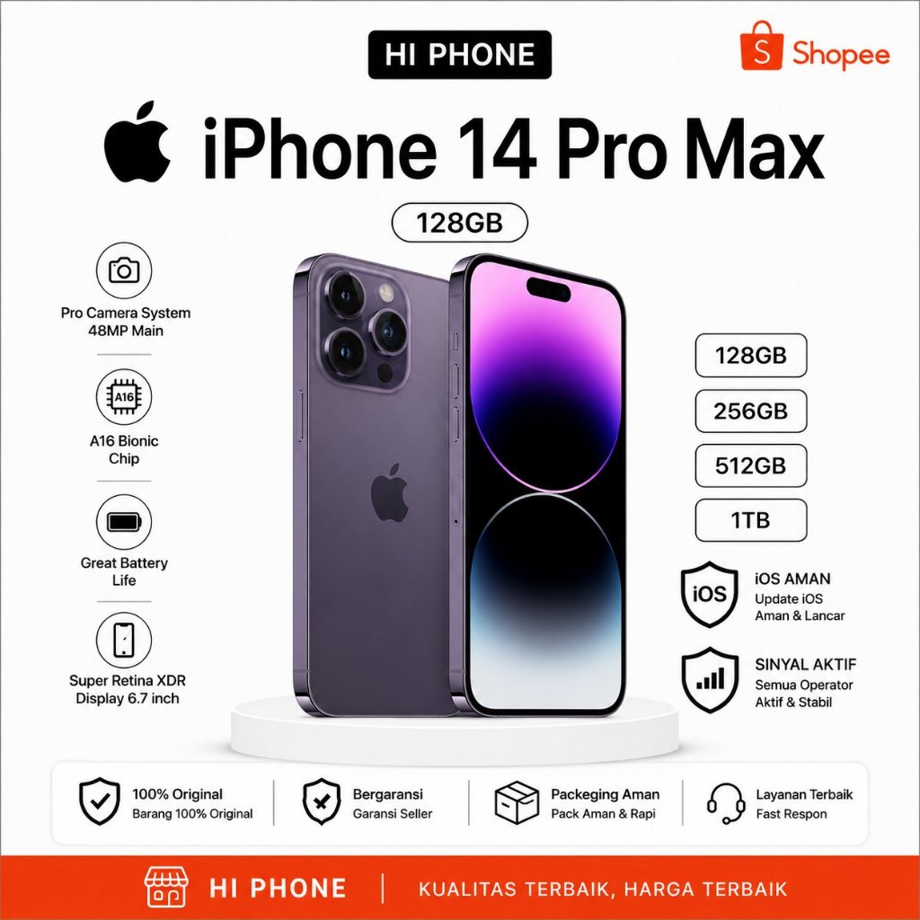 iPhone 14 Pro Max Second Ori Mulus Fullset Bergaransi
