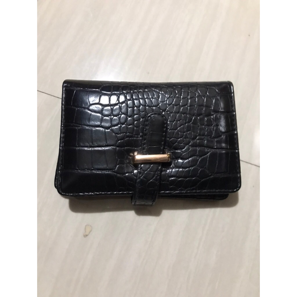 dompet kulit wanita warna hitam damelia melstore