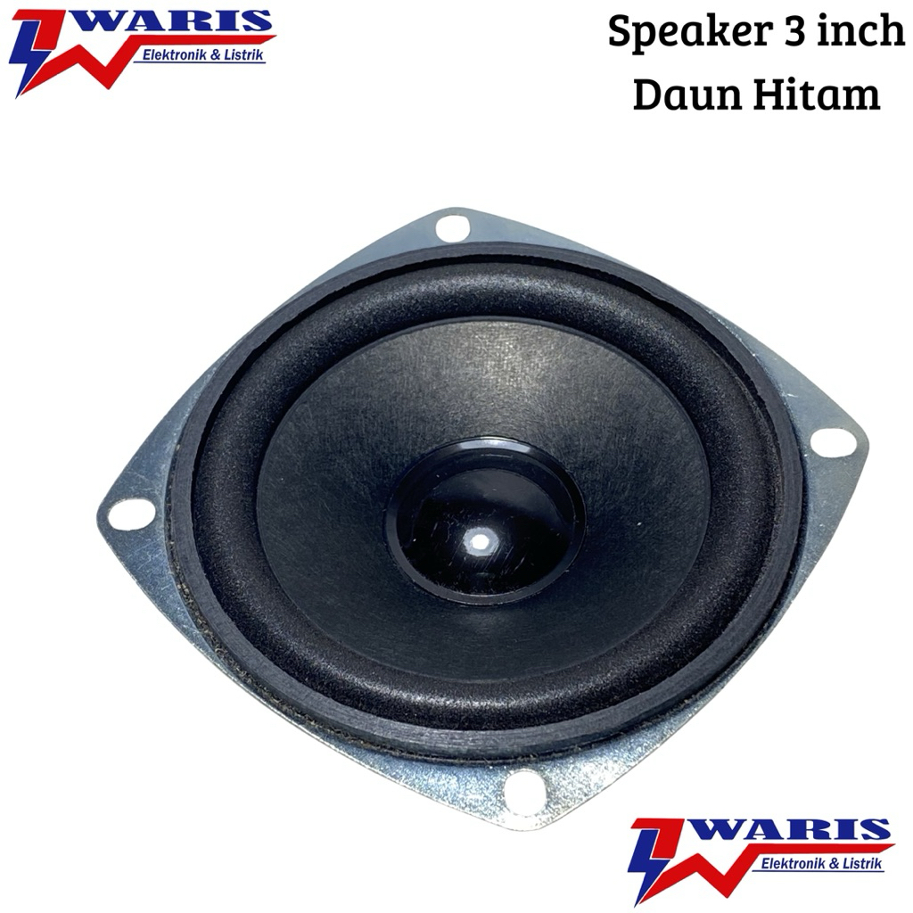 Speaker 3 inch Woofer 4 ohm 5W Dan 4 ohm 10W Daun Hitam