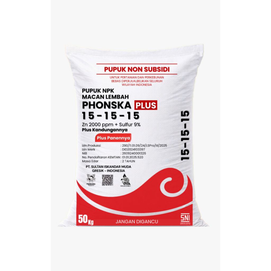 Pupuk NPK Phonska Plus 25kg - Diperkaya Sulfur & Zinc untuk Pertumbuhan Tanaman Optimal