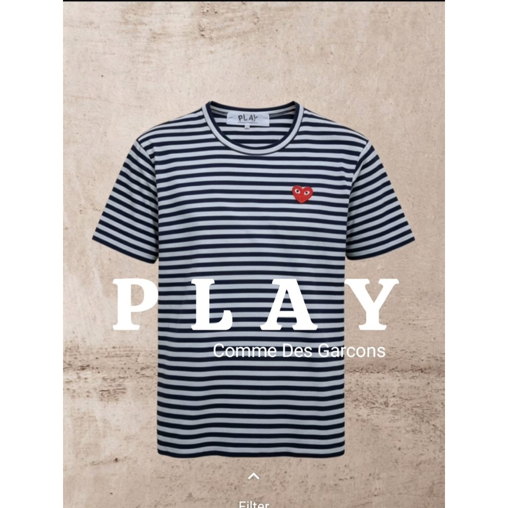 PLAY CDG Tshirt keren papan atas bahan tebal warna pekat second preloved