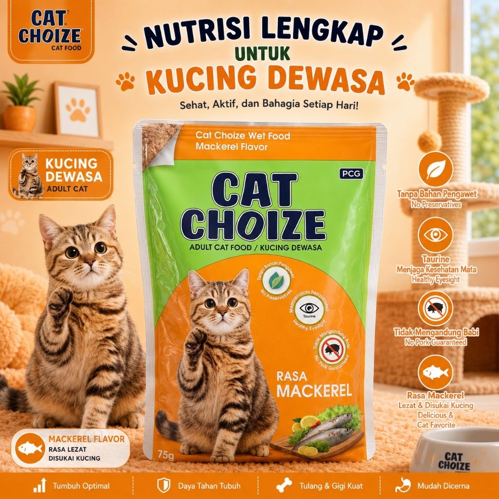 CAT CHOICE WET FOOD POUCH Adult Mackarel