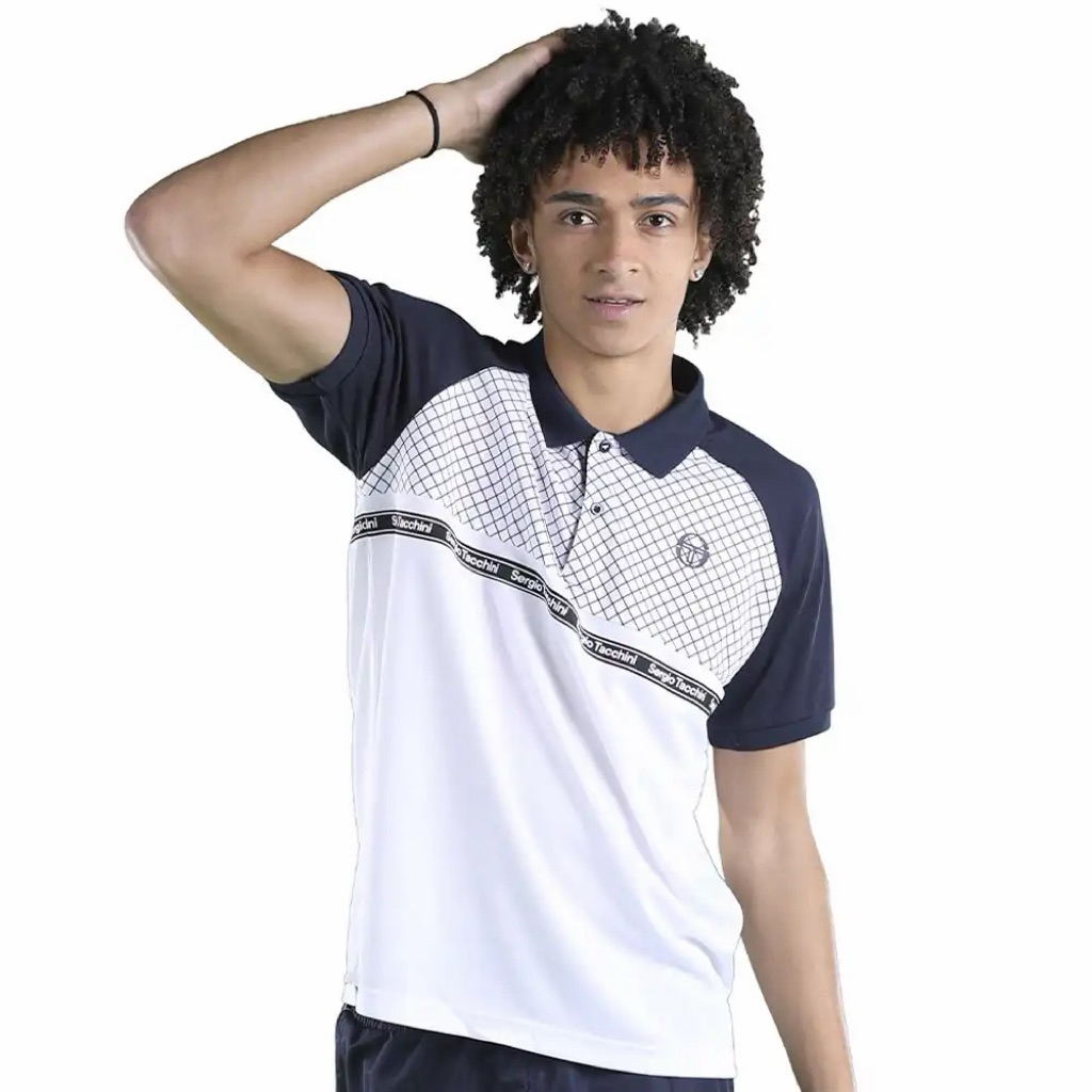 Sergio Tacchini Fosh Polo Shirt Jersey In White / Black