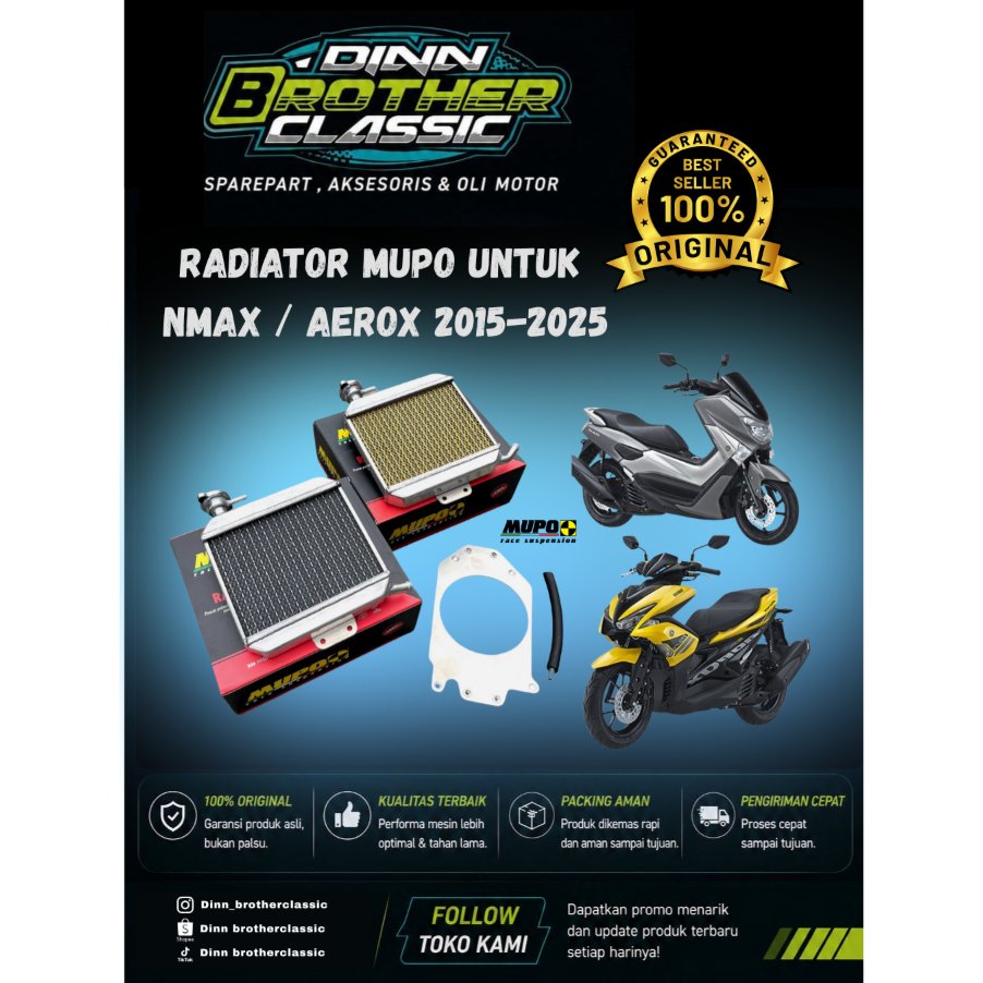 RADIATOR RACING MUPO RACING RADIATOR ALUMUNIUM NMAX OLD NEWAEROX OLD NEW 2015-2025