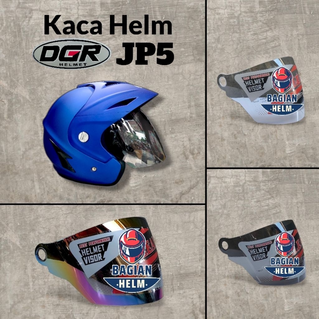 BAGIANHELM Kaca Helm DGR JP5 Visor Helmet Dgr Jp5 Warna Bening Hitam Pelangi