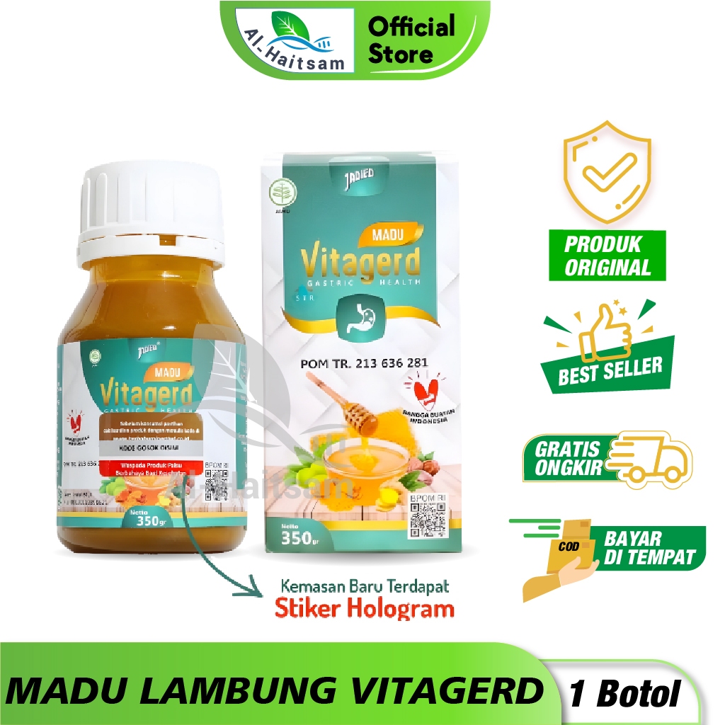 Madu Vitagerd - Madu Herbal Asam Lambung - Madu Maag Original 350g Obat Gerd Alami - BPOM Pekanbaru